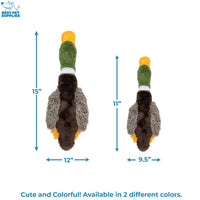 Best Pet Supplies Interactive Mallard Mates Dog Toy with Crinkle and Squeaky Enrichment for Small and Medium Breed, Cute and Plush - Mallard Duck Wing Bundle (Gray, Gray, Brown), Small