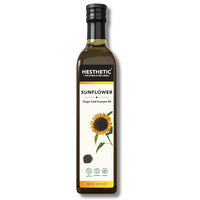 Hesthetic - Edible Cold Pressed Sunflower Oil | 500ml | Rich in Healthy Fats, Ideal for Cooking, Frying & Salad Dressings | 100% Pure & Natural | Food Grade Virgin Oil | Glass Bottle