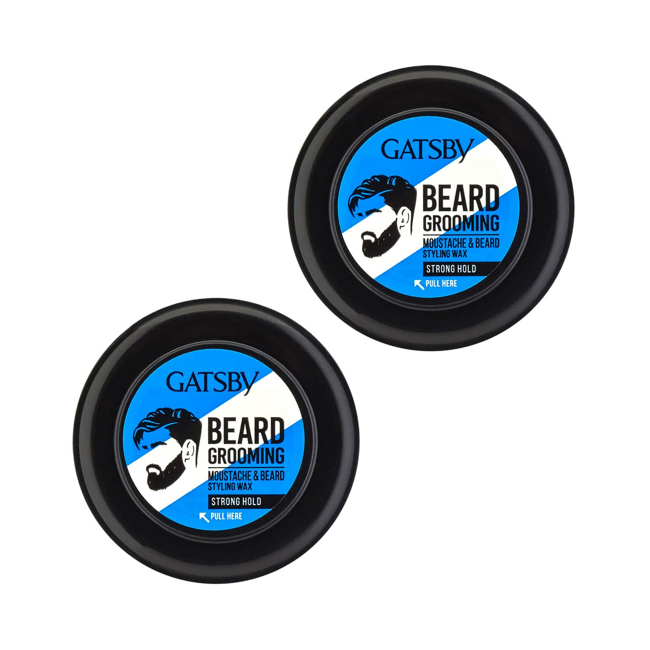 Gatsby Moustache & Beard Styling Wax - Strong Hold 25gm | Contains Natural Ingredients | Powered With Carnauba Wax For Day Long Hold | Non Sticky & Easy Wash Off | Strong Hold Beard Wax | Pack of 2