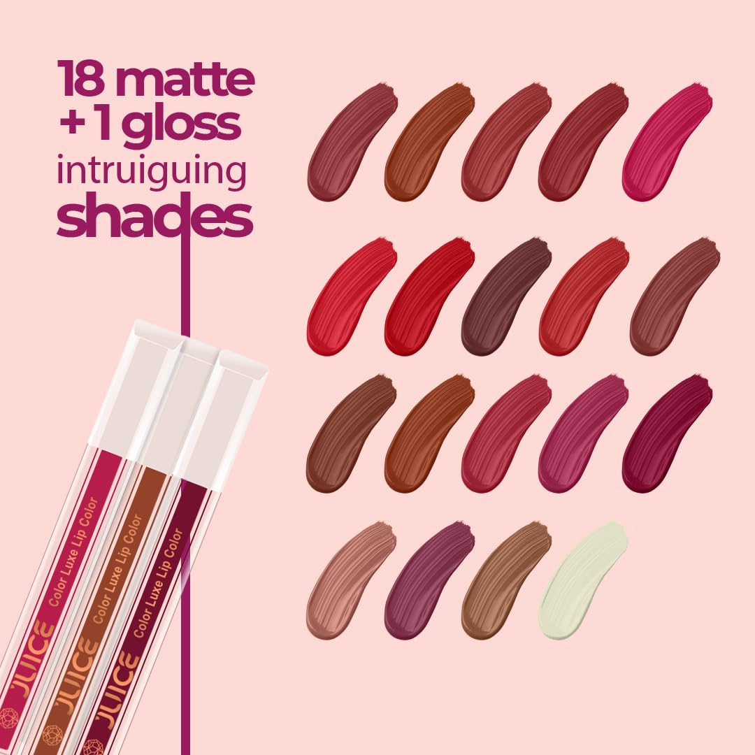 Juice Chocoholic - M20 Kiss Sensation Lipstick & Cherry Pop - M07 Color Luxe Liquid Lipstick with Goodness of Bio Retinol, & SPF 15 UV Protection