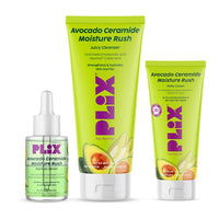 PLIX - THE PLANT FIX Barrier Repair Combo Kit with Avocado Ceramide Moisture Rush Serum, Cleanser & Cream | Nourishes and Hydrates Skin |For Men & Women| Pack of 3 (30ml + 100ml + 50gm)