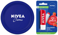NIVEA Crème, All Season Multi-Purpose Cream, 200ml & NIVEA Lip Balm, Fruity Strawberry Shine, 4.8g