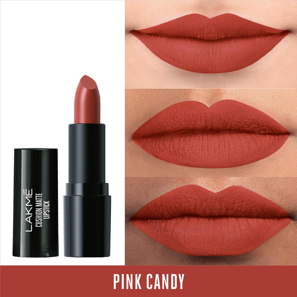 Lakmé Forever Matte Lipstick, Made With French Rose Oil Extracts, Pink Candy, 4.5G