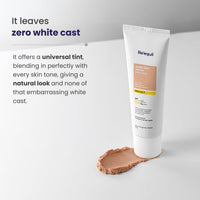 RE' EQUIL Sheer Zinc Tinted Sunscreen, 100% Mineral-Based Sunscreen UVA, UBV, & IR Protection, Water Resistant With SPF 50 PA+++ For All Skin Types, 50g