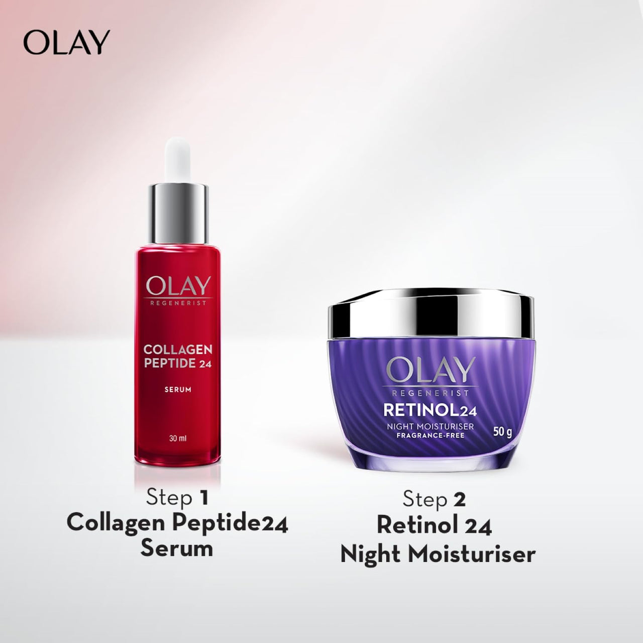 Olay Face Serum | Clear and Even Skin | Fights Dullness and Provides Radiant Glow| Normal, Oily, Dry, Combination Skin | Paraben and Sulphate Free (30ml, Collagen Peptide 24)
