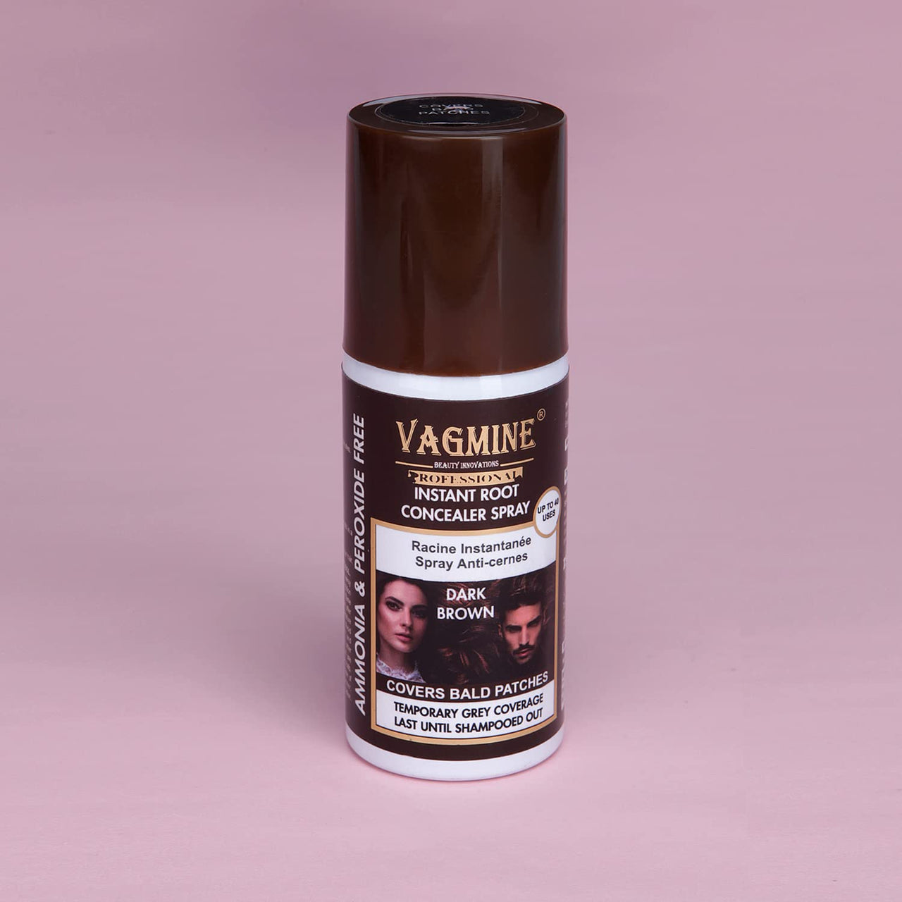 VAGMINE Root Concealer Spray - Dark Brown | Instant Hair Color Touch-Up | Easy To Use | Covers Gray Roots, 1 Count