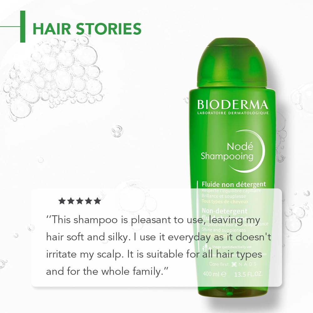 Bioderma Node Shampooing - Cleanses, Respects and Protects | Daily Use Gentle Clarifying Water-Based Shampoo | SLS Free, 400ml