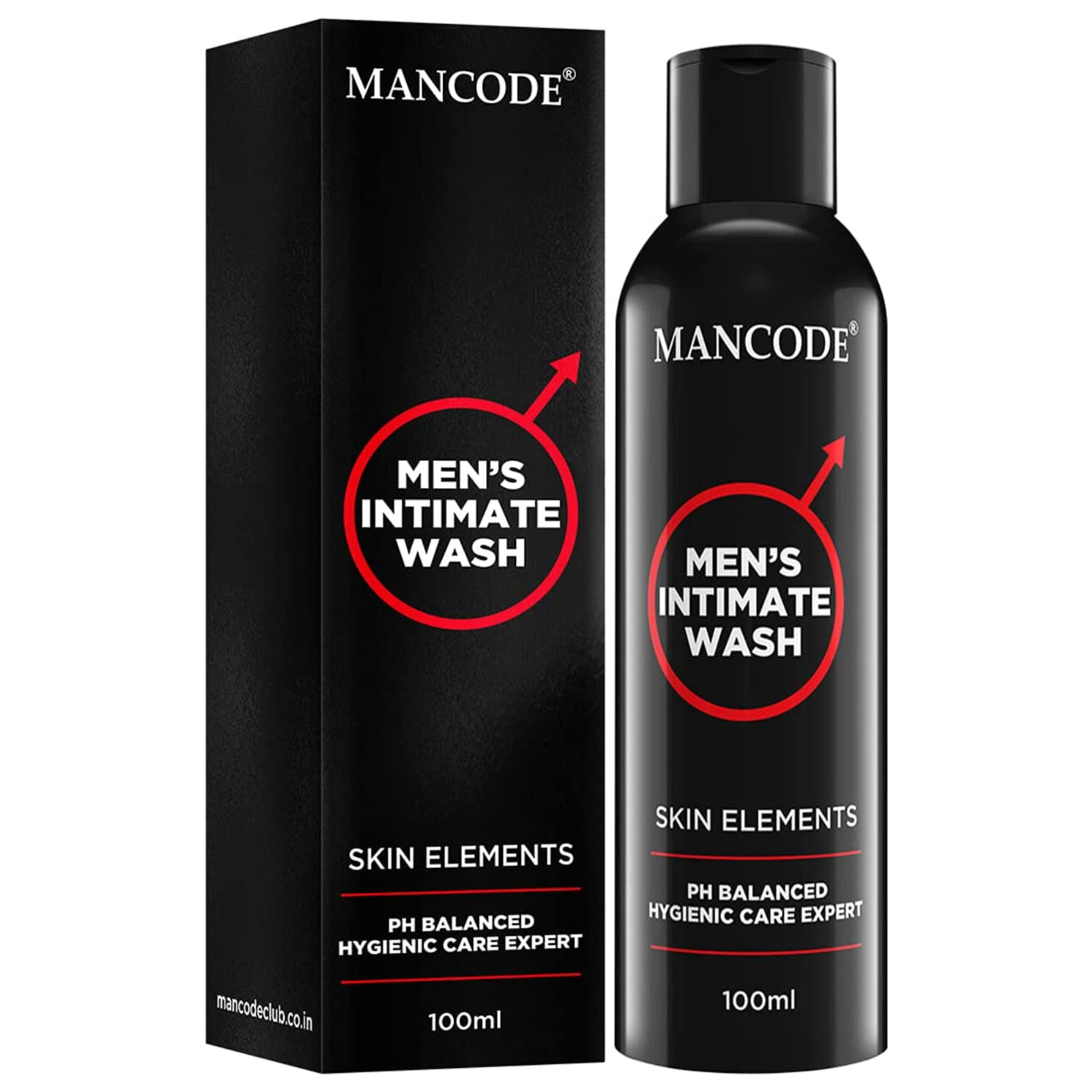 Mancode Intimate Wash For Men - Pack of 2 x 100ml with Tea Tree Essential Oil Ayurvedic & Natural Personal Intimate Hygiene Prevents Itching Irritation & Dryness Caused By Sweating Ball Wash for Men.