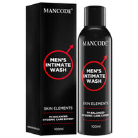 Mancode Intimate Wash For Men - Pack of 2 x 100ml with Tea Tree Essential Oil Ayurvedic & Natural Personal Intimate Hygiene Prevents Itching Irritation & Dryness Caused By Sweating Ball Wash for Men.