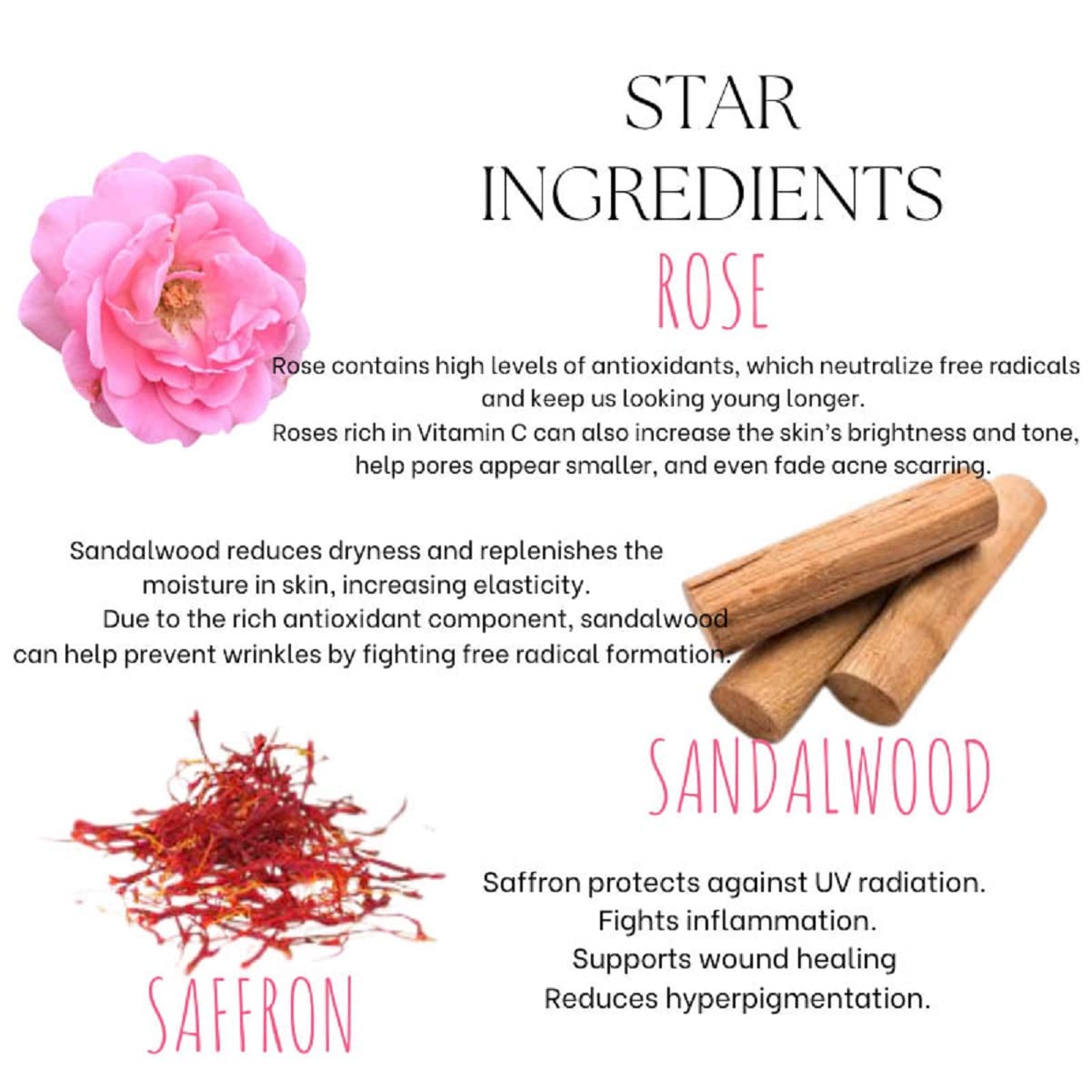 EcoBerry Rose Sandalwood Saffron Light Weight Gel Cream | Calming & Soothing Skin, Provides Hydration, Organic, Natural, Non Comedogenic, Paraben Free, Chemical Free, Cruelty Free, Mineral Oil Free, Preservative Free, Vegan