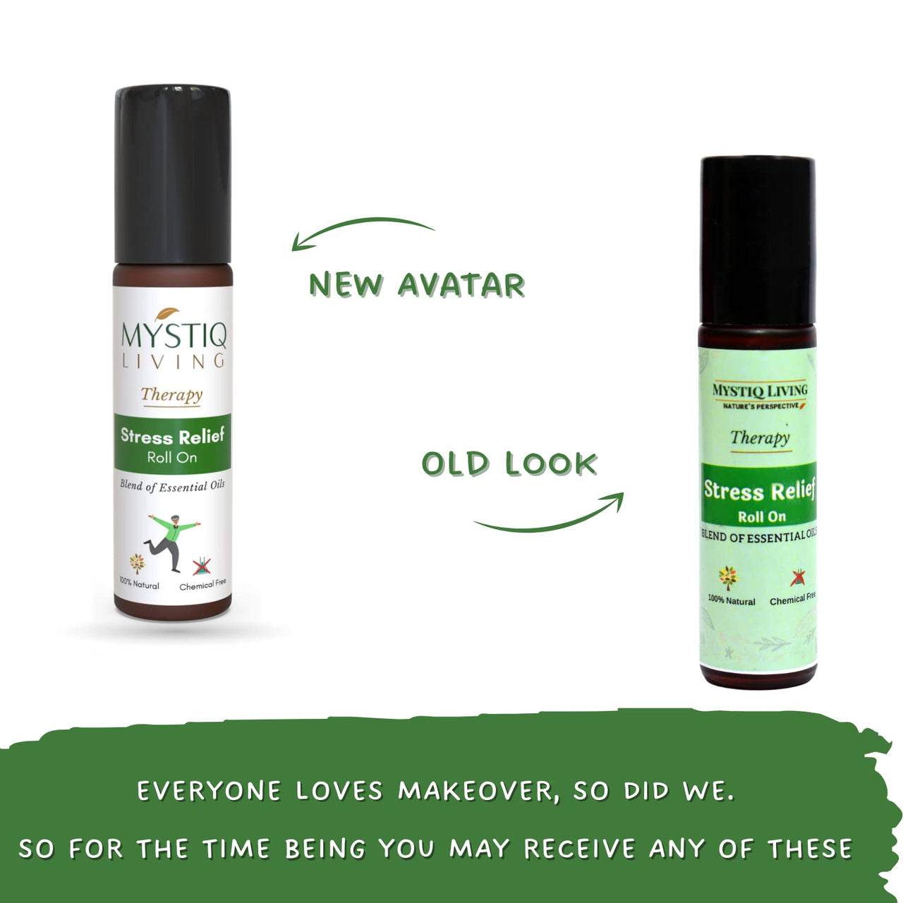 Mystiq Living Stress Relief Roll On for Instant Relief from Stress, Anxiety, Calms the mind, Aromatherapy | Blend of Essential Oils
