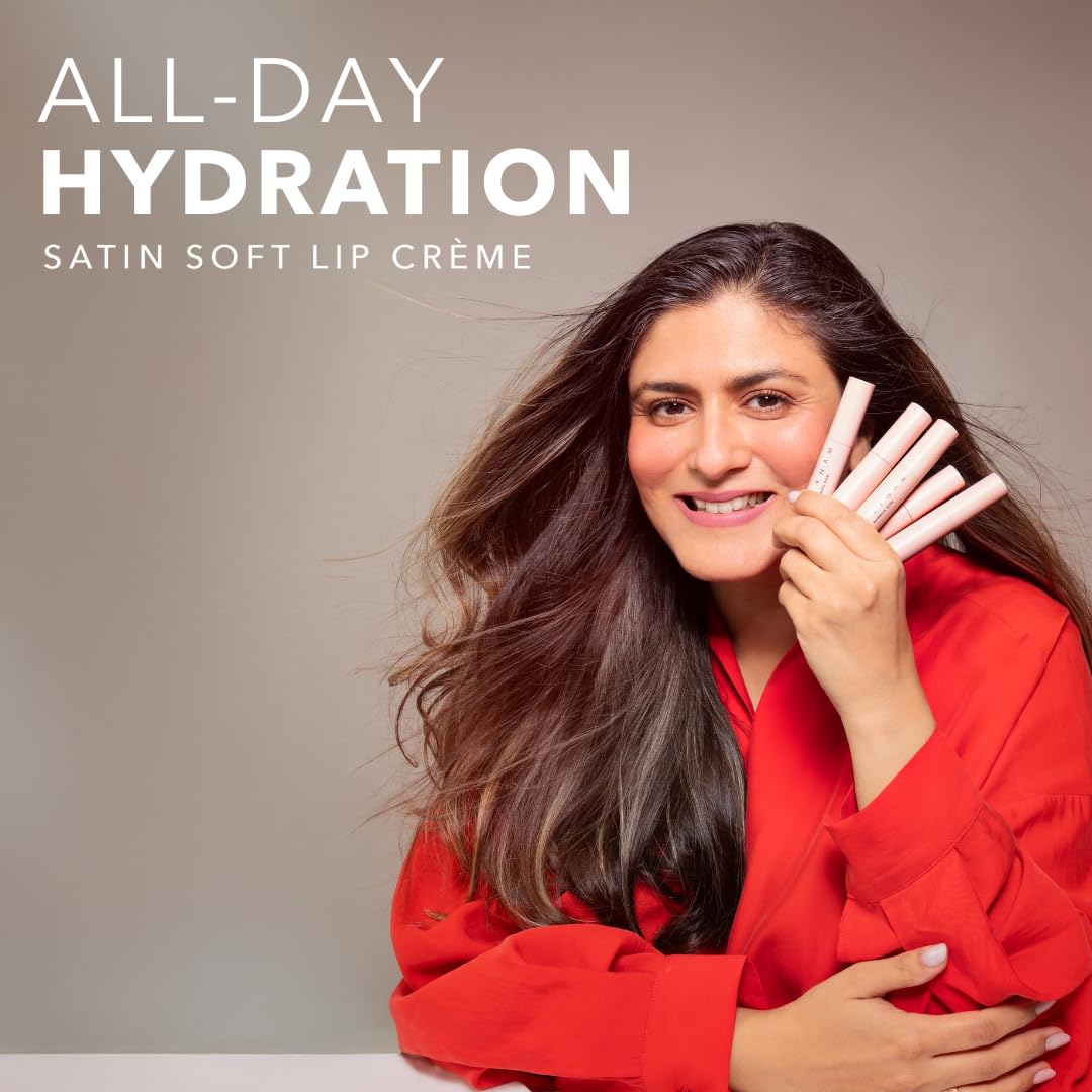 SIMPLYNAM Satin Soft Lip Crème – Tokyo Red | 1 Swipe Full Coverage | Hydrating, Creamy Matte Finish | 16 Hour Stay | Transfer-Proof & Smudge-Proof | Infused with Peptides & Squalane | Vegan