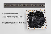 DUQGUHO Black Obsidian Natural Crystal Quartz Bulk Raw Rough Healing Crystal Stones Reiki Crystal Stone Tumbling Cabbing Fountain Rocks Polishing Cutting Gemstone 0.45 lbs 07 Obsidian