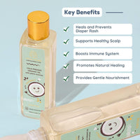 Little Rituals COCONUT BABY MASSAGE OIL Certified Organic, Wood Cold-Pressed for Skin and Hair with SWISS Plant Actives - 200 ml. Dermatologist Tested by Pediatrics, Mild & Gentle & Safe