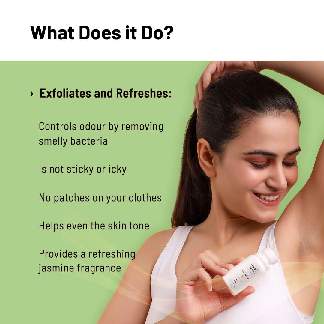 Chemist at Play UnderArm Roll-On Deodorant with 5% AHA, Lactic Acid & 1% Mandelic Acid | Prevents Body Odour, Brightens Skin & Exfoliates Underarm | White Jasmine Fragrance 40ml (Pack of 2)