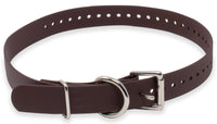 Educator Biothane Dog Collar, Waterproof, Odorproof, Metal Buckle and D Ring, Adjustable for Custom Fit, Cool and Comfortable, for Small, Medium, or Large Dogs, 1-Inch, Brown 1