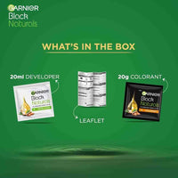 Garnier, Hair Colouring Crème, 100% Grey Coverage, Softening and Increased Shine, Black Naturals, 1.0 Deep Black, 20g + 20ml