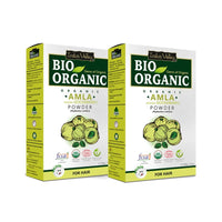 INDUS VALLEY 100% Organic Amla Powder | Indian Gooseberry Powder | Phyllanthus emblica | Natural and Fresh For Healthy Hair (100g*2=200g)