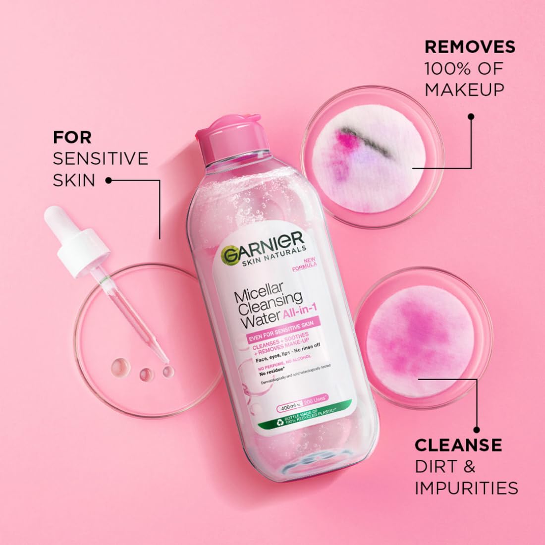 Garnier Skin Naturals, Cleansing Water, Hydrating & Soothing, Micellar Cleansing Water, 400ml