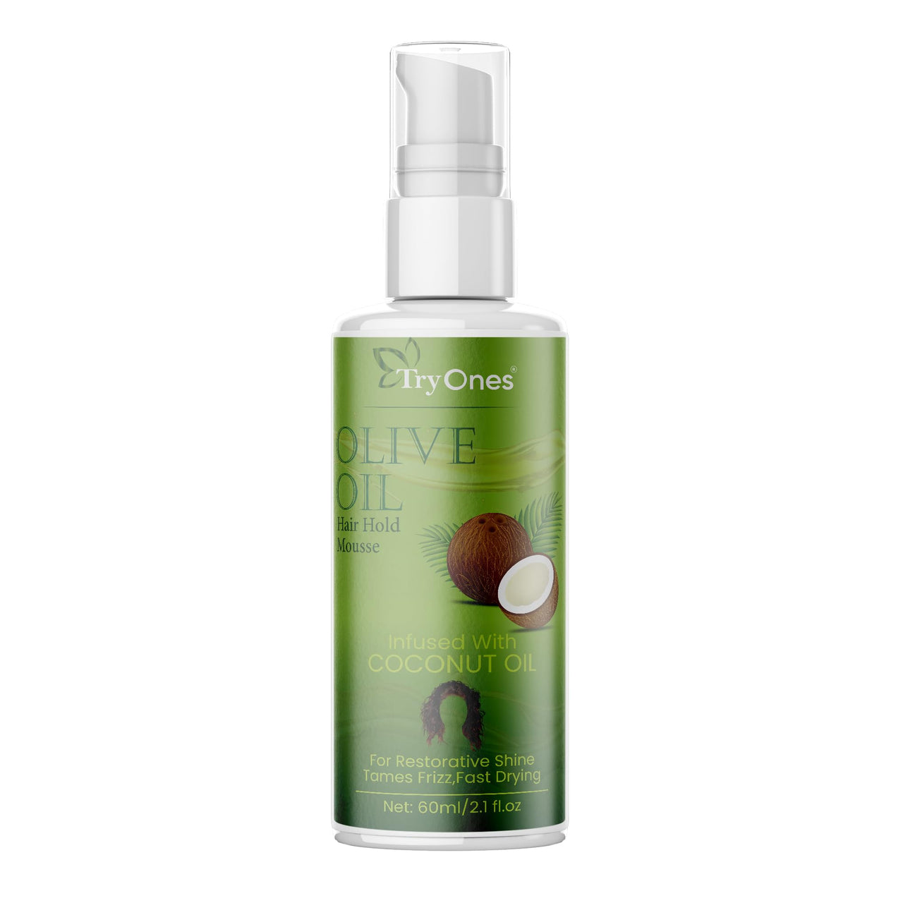 TryOnes Hair Oil Premium Olive Oil Infused With Coconut Oil 60 ML For Hair Growth, Hair Fall Control & Skin Care