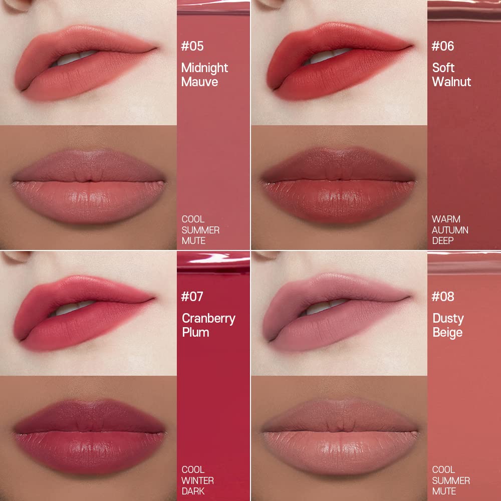 ETUDE Fixing Tint| Long Lasting Liquid Lipstick |Waterproof, Smudgeproof, Lightweight Matte Finish Lip Stain| Full Coverage|Korean Makeup| Shade 06- Soft Walnut-4g
