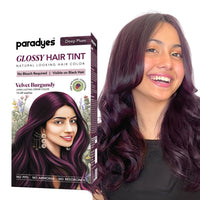 Paradyes No Bleach Velvet Burgundy Glossy Hair Tint - Ammonia-Free for Natural Black Hair, Includes Anti-Fade Conditioner for Long-Lasting Shine, 1 Count
