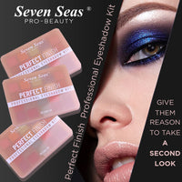 Seven Seas Perfect Finish Professional Eyeshadow Pigmented Colors | Long Wearing And Easily Blendable Eye Makeup Palette | Multicolor - 25Gm | Shimmery & Glitter Finish (Natural)