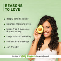 Plum Avocado NourishUp Hair Mask For FrizzFree Hair Contains Avocado Oil Argan Oil Shea Butter Hair Spa Treatment For Smooth Hair 100 Vegan, White, 250 gram