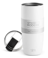Simple Modern Travel Coffee Mug Tumbler with Flip Lid | Reusable Insulated Stainless Steel Cold Brew Iced Coffee Cup Thermos | Gifts for Women Men Him Her | Voyager Collection | 20oz | Winter White -Winter White