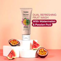 Twasa Watermelon & Passion Fruit Face Wash For Skin Barrier Repair, Hydrating & Brightening with Ceramide & Peptides | Anti-Ageing Face Wash For Glowing Skin | For Men & Women - 100 ml