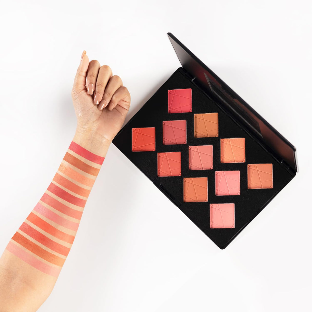 PAC Take Cover Blusher X11 | Long Lasting, Matte HD Finish Face Palette | 11 Lightweight Natural Shades with Highlighter, Shimmer Blush & Bronzer | Highly Pigmented & Blendable for All Skin Type - 6g