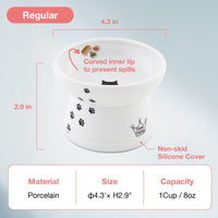 Necoichi Raised Stress Free Cat Food Bowl, Elevated, Backflow Prevention, Dishwasher and Microwave Safe, No.1 Seller in Japan! (Cat, Regular)