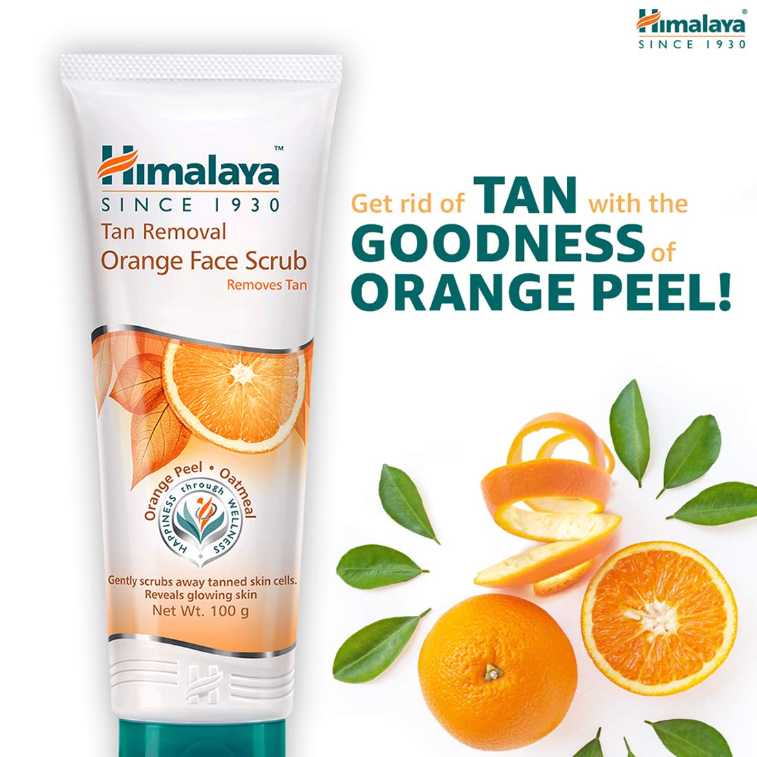 Himalaya Herbals Purifying Neem Scrub, 100gm and Himalaya Tan Removal Orange Face Scrub, 100g