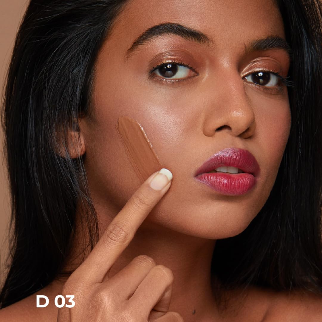 RUBY's ORGANICS Liquid Foundation for Face Makeup-Waterproof, Full Coverage Blendable, Long Lasting, Matte Finish and Poreless, Normal to Oily Skin, Vegan, Paraben and Silicon-Free, Shade D 03, 30 Ml