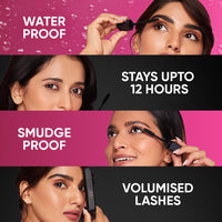 Flénc Fringe Mascara Waterproof Volumizing for Women | 24-Hour Longlasting & Smudge-Proof | Volumizing, Curling & Elongating Mascara | Jet Black Eye Makeup | 15 ml