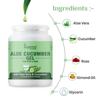 KAZIMA Aloe Cucumber Gel for Face and Body, 1kg | with Cucumber and Pure Aloe Vera for Soothing, Hydrating, and Moisturizing | Aloe Hydrating Gel for Oily and Sensitive Skin