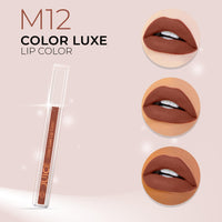 Juice Matte Luxe Lipstick - Vitamin E Enriched, Smudge-Free with Bio Retinol, Moisturizing Lock Technology, SPF 15, Long-Lasting Pack of 2 (Natural Nude - M12 & Nude Staple - M16)