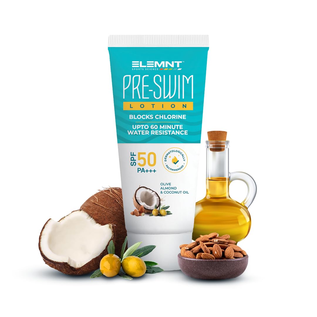 Elemnt Pre Swim Body Lotion for Kids & Adults | Chlorine Protection, Anti-tan Body Lotion, Protection from Sea Water Impurities & Pool Chemicals | Upto 60 mins of Water Resistance | 50 gm