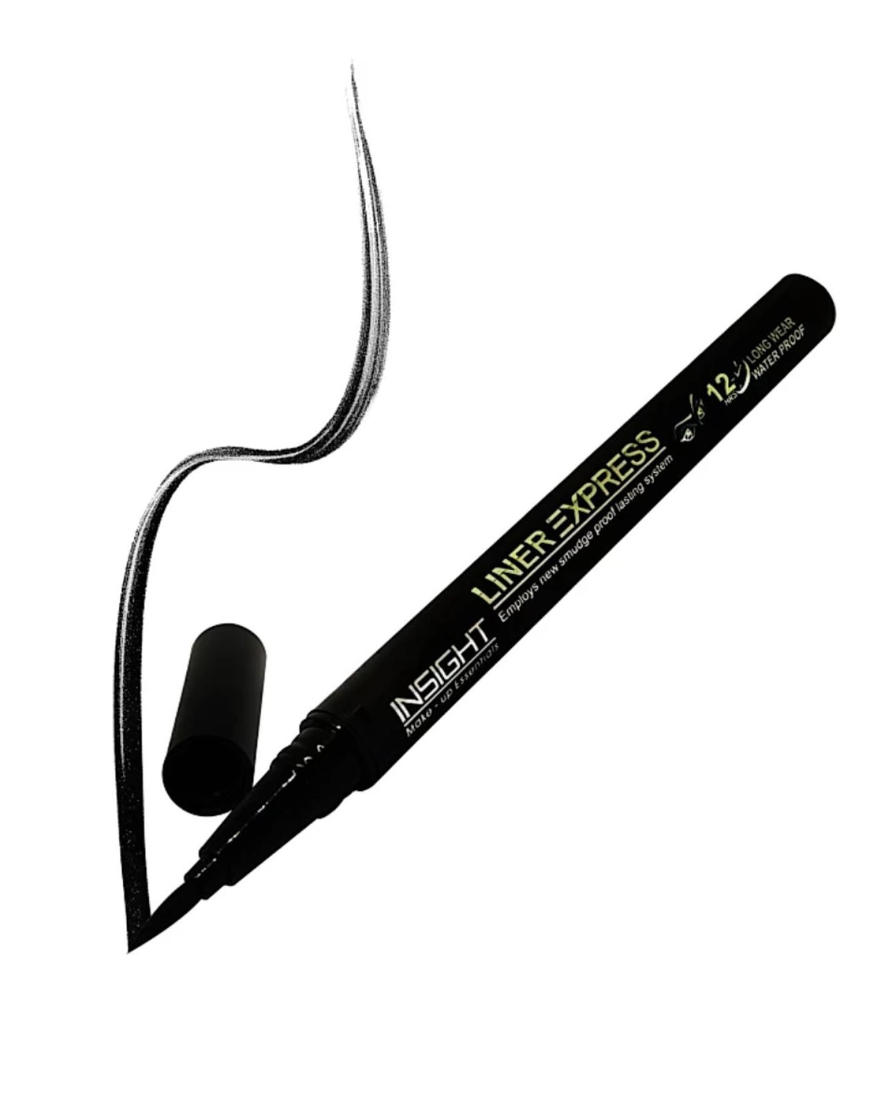 INSIGHT Cosmetics Liner Express Eye Pen, Black(Matte), 1.5g (Black) & Insight Non Transfer Lip Color, Matte Finish, 4ml (19 Dive)