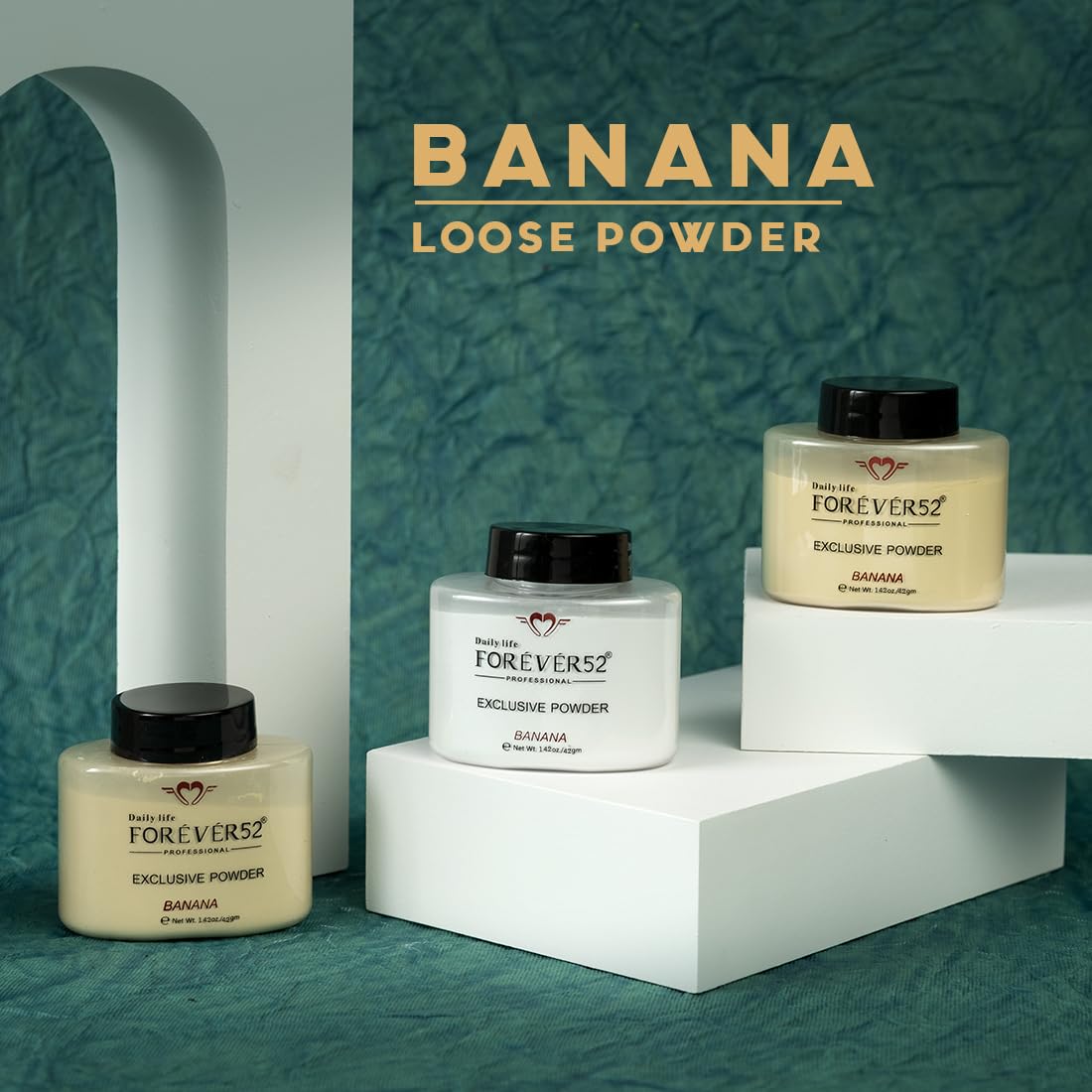 Daily Life Forever52 EXCLUSIVE BANANA Makeup Setting Loose Powder Long-lasting Coverage Reduces Shine, Matte Finish Look, 42gm Medium (Banana2) - FBE004