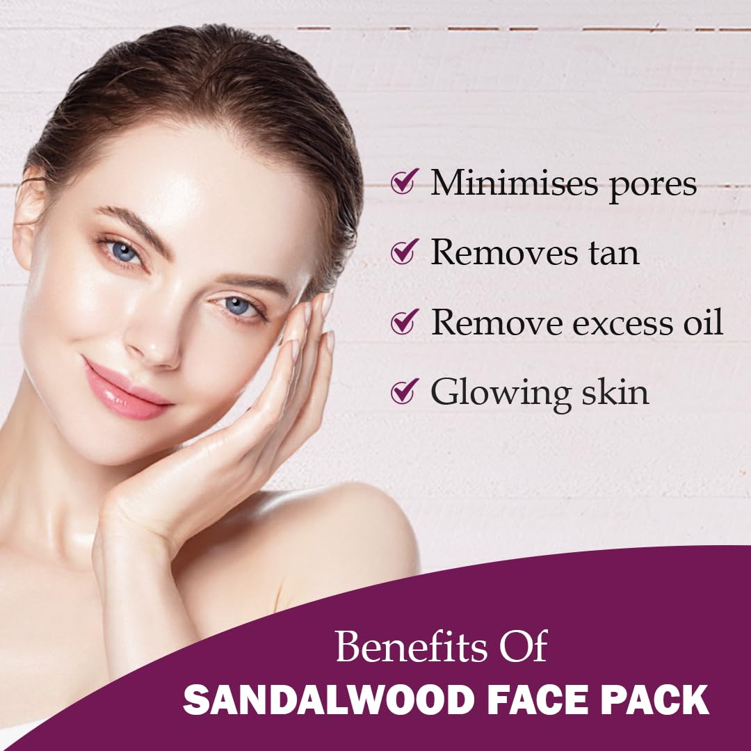 Veda Harvest Rosemary Essential Oil and Sandalwood face pack | Deep cleansing, Hydrates skin, Boosts Collagen, Anti aging