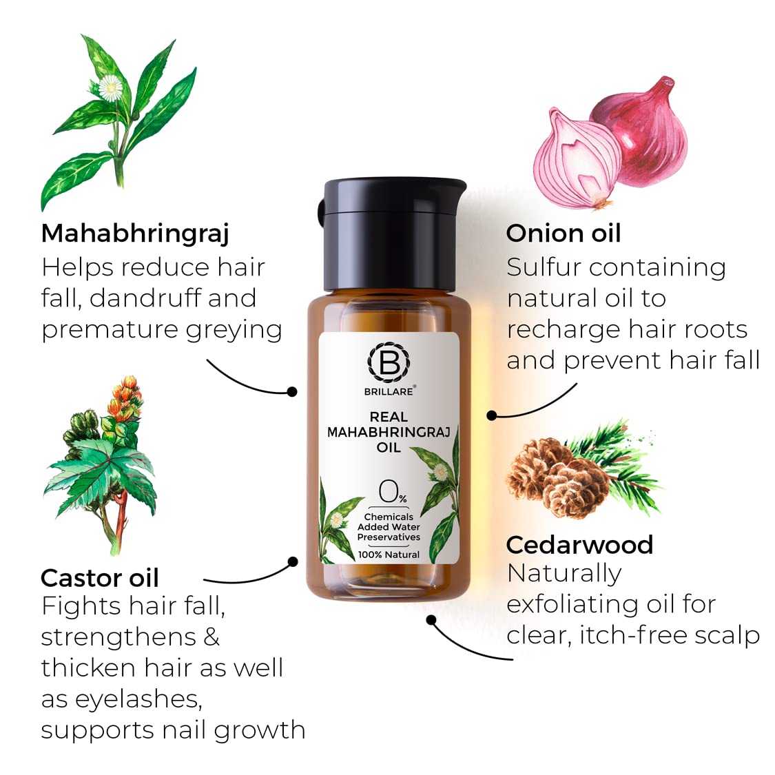 Brillare Argan Hair Oil & Brillare Real Mahabhringraj Oil with 14 Traditional Herbs Combo