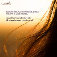 CAMIA - Organic Moroccan Argan Oil for Skin & Hair | Premium Extra Virgin Cold Pressed Oil, 100% Natural | Argan Oil Improves Skin & Hair Elasticity & Provides Intense Hydration | 100 ML Glass Bottle