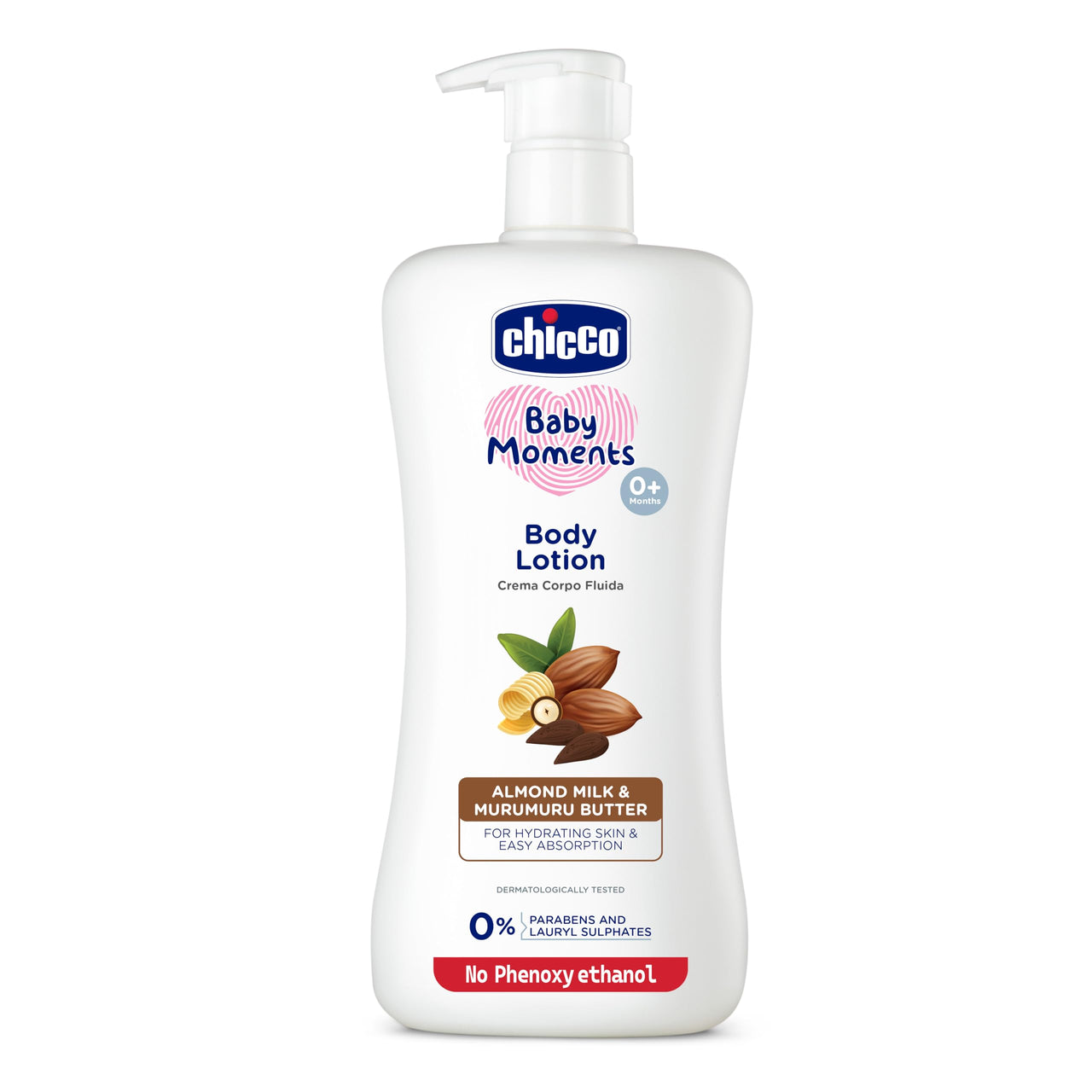 Chicco Baby Moments Body Lotion for Babies, 650ml | Almond Milk & Murumuru Butter | Quick Absorb Formula with Natural Ingredients for Ultra Soft Skin | Dermatologically Tested | Parabens & Phenoxyethanol Free