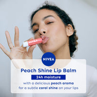 NIVEA Lip Balm, Fruity Peach Shine,4.8 g (Pack of 1)
