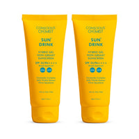 Conscious Chemist® Dewy Ceramide Sunscreen SPF 50 PA++++ | For Oily Skin | UVA/UVB & Blue Light Protection | Fragrance-Free | For Men & Women, All Skin Type - Sun Drink | Pack of 2