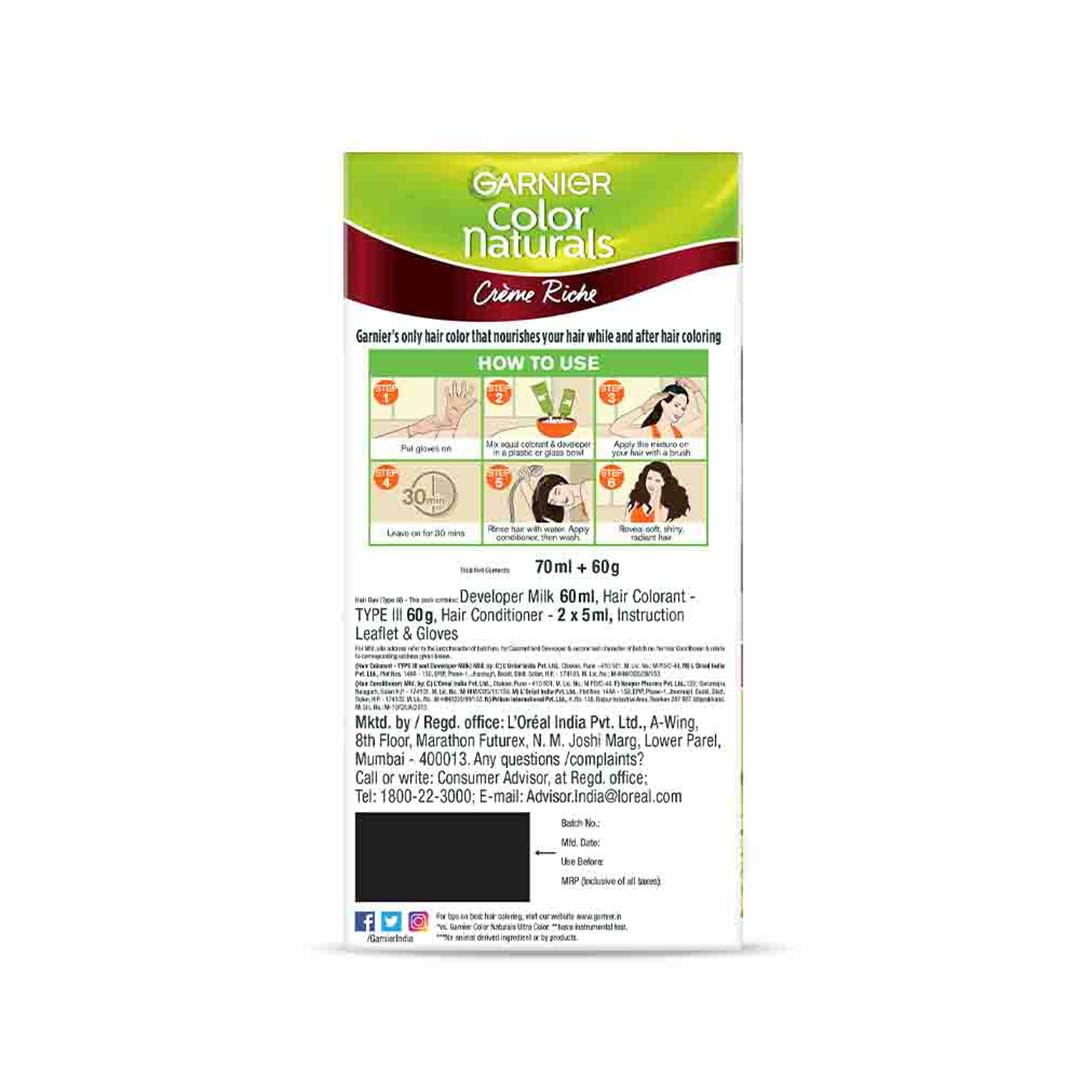 Garnier Color Naturals Crème hair color, Shade 6.60 Intense Red, 70ml + 60g