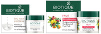 Biotique Bio Milk Protein Whitening & Rejuvenating Face Pack For All Skin Types, 50g & Bio Fruit Whitening & Depigmentation & Tan Removal Face Pack, 75g