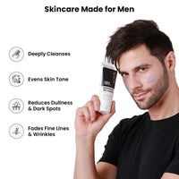 ThriveCo Brightening PRO Cleanser for Men with Probiotic Rice Water, Vit C, Kojic Acid, Alpha Arbutin & Glutathione | Anti-ageing Face Wash, Boosts Collagen, Clears Skin & Removes Dark Spots | 100ml