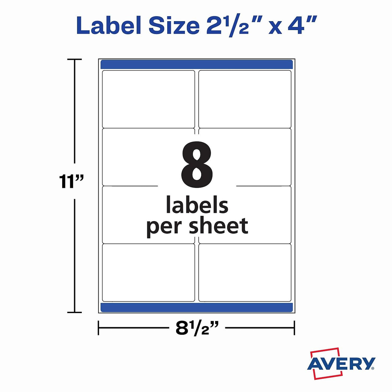 Avery Printable Blank Shipping Labels, 2.5" x 4", White, 200 Labels, Laser Printer, Permanent Adhesive (5816)